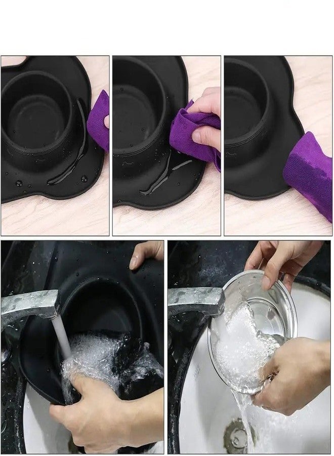 KPS وعاء طعام للحيوانات الأليفة من الفولاذ المقاوم للصدأ من KPS بقاعدة سيليكون مانعة للانزلاق | وعاء مزدوج للتغذية | وعاء للطعام والماء للحيوانات الأليفة | وعاء تغذية للحيوانات الأليفة | مستلزمات العناية بالحيوانات الأليفة (مجموعة من قطعة واحدة، متعددة الألوان) - Image 4